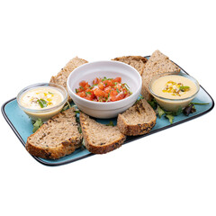 Hummus with tomato salad