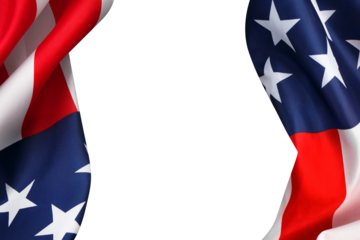 US flag with cut out background