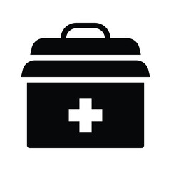 Obraz premium firts aid kit glyph icon illustration vector graphic