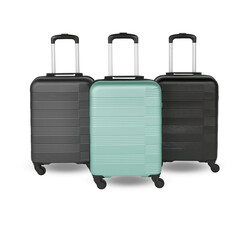 travel bag set with cut out isolated on transparent background