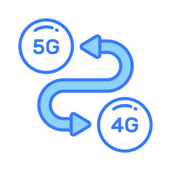 5G technology update vector design in modern style, easy to use icon