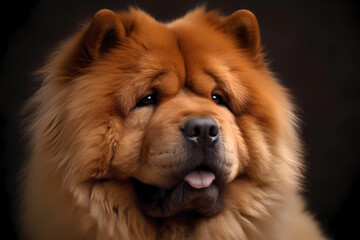 Obraz na płótnie Canvas Chow Chow - originating from China, this breed is known for its distinctive blue-black tongue and independent personality (Generative AI)