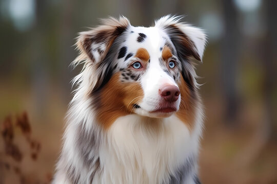 Australian Shepherd - originated in the United States, a herding dog breed known for their intelligence and athleticism (Generative AI)