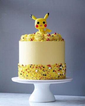 Photo Celebration cake,wedding cake, cream cake,with picachu