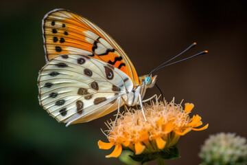 Schmetterling mit Blumenvordergrund