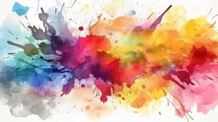 The background features splashes of watercolor. (Generative AI)