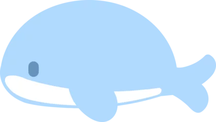 Crédence de cuisine en verre imprimé Baleine blue whale cute cartoon
