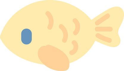 Cute cartoon yellow fish icon single