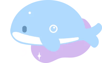 Foto op Plexiglas Cute Blue Whale element © Veronica