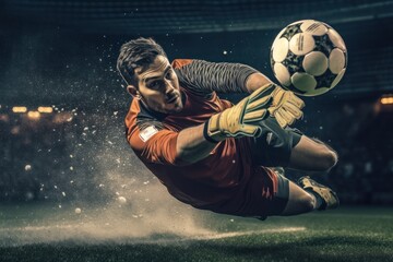 goalkeeper saves the ball