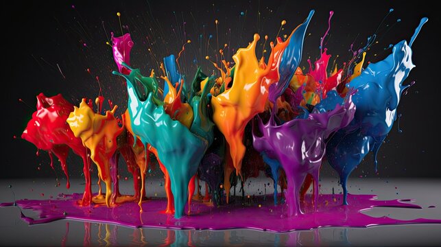 Paint Splash 8k Colorful Desktop Wallpaper Stock Illustration