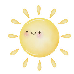 sun with cartoon character 