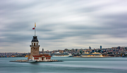 Maiden's Tower in Istanbul, Turkey. (KIZ KULESI). Maiden’s Tower got a new look. Istanbul’s Pearl “Maiden’s Tower” reopened after newly restored.