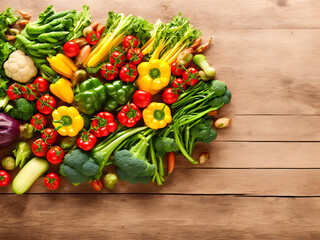 Background or frame image created by placing various vegetables 11