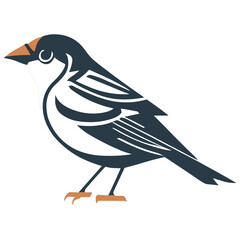 Fototapeta premium Sparrow vector illustration. Bird. Animal. Logo illustration. White background