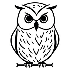 Owl vector illustration. Bird. Animal. Logo illustration. White background