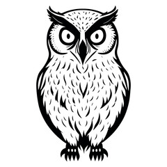 Angry owl vector illustration. Bird. Animal. Logo illustration. White background