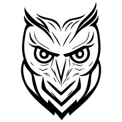 Angry owl vector illustration. Bird. Animal. Logo illustration. White background