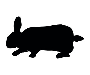 Rabbit silhouette in vector. Easter bunny. Can be used as a stencil or template for festive decorations, postcards, shop windows, logos.
