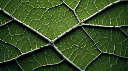 Macro close up of One impossible veins of a leaf. Generative AI