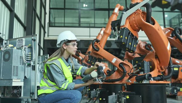 The electronic circuit board used to control the operation of the robotics arm. It is a artificial intelligence that engineers have to check and update software all the time.