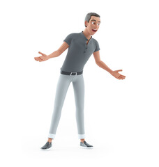 3d character man surprise pose