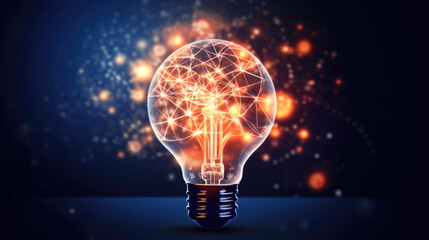 Light bulb and smart brain inside and network connection