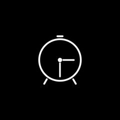 Clock icon isolated on black background.