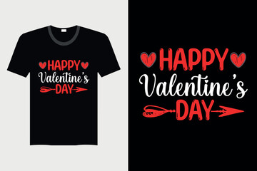 Happy Valentine's Day - Valentine's Day T-shirt Design, Vector Graphic, Vintage, Typography, T-shirt Vector
