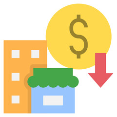 cost reduction flat style icon