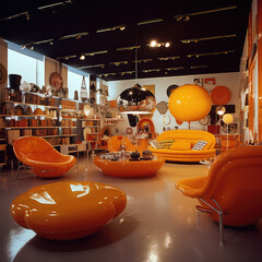 Salle d'attente design orange