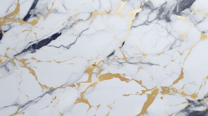 Abstract white gold marble background seamless texture. Generative AI