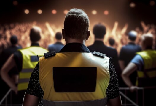 A security officer at the concert. Illustration by Generative AI.