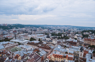 Naklejka premium view of the city Lviv, Ukraine