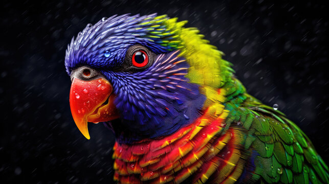 Rainbow Lorikeet. Generative AI