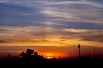 Fototapeta premium sunset over the countryside