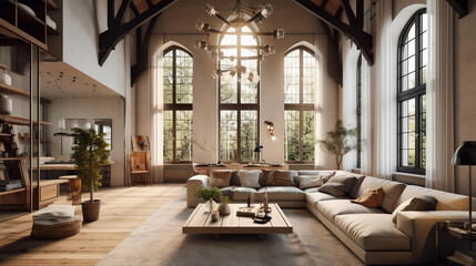 Wohnzimmer mit großem Fenster