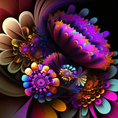 Fantasy flower, fantasy art magic, fantasy flowers plant art, Generative AI