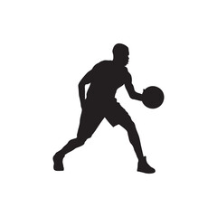basketball player silhouette - vector illustration