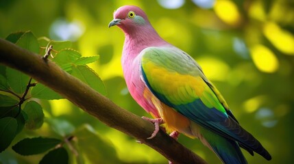 Fototapeta na wymiar Pink-Necked Green Pigeon. Generative AI