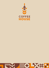 Template design for cafe and restaurant menu. Package with coffee branch. Illustration for coffee house. - 602122505