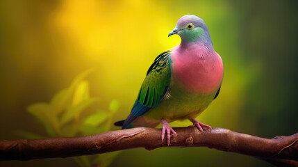 Pink-Necked Green Pigeon. Generative AI