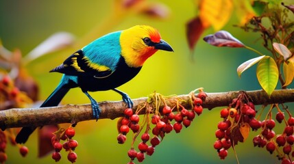 Fototapeta premium Paradise Tanager. Generative AI
