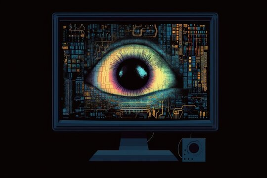 Spooky Eyeball In Tv Television Programming Generative AI
