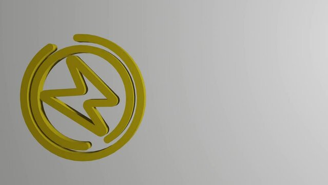 Power Icon Rotating on White Background 3D Animation