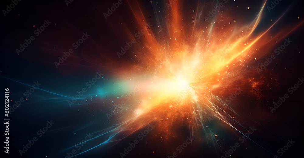 Wall mural abstract background with a lens flare effect, featuring a burst of light emanating from one corner a