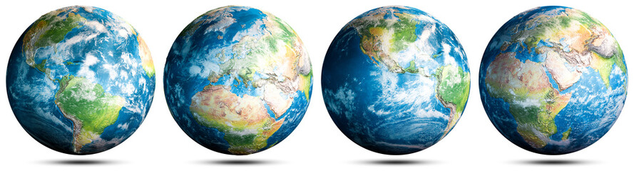 Planet Earth globe world set - obrazy, fototapety, plakaty