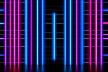 Neon Vertical Lines. Generative AI
