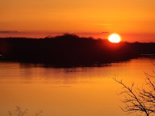 sunset on the river
