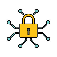 Connectivity and Cyber Security Icon.